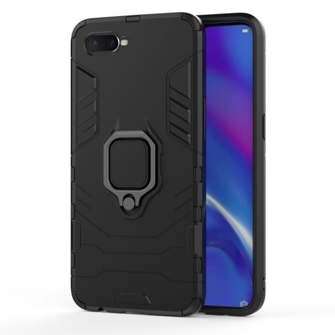 Custodia protettiva antiurto PC + TPU per OPPO K1, con supporto ad anello magnetico, For OPPO K1