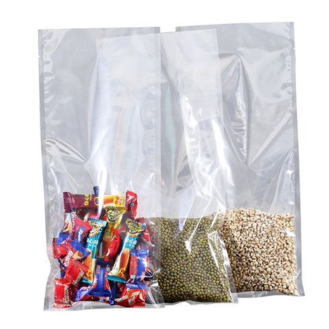 Confezione da 100 pezzi per alimenti sottovuoto, sacchetti di plastica trasparente, sacchetti per la conservazione degli alimenti in nylon, dimensioni: 25 cm x 35 cm., Size: 15cm x 22cm