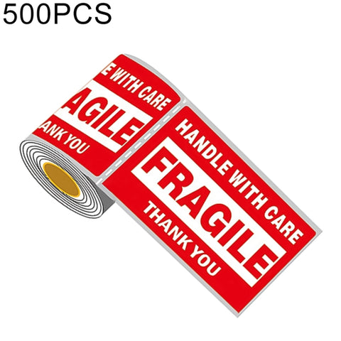 Etichette Fragile Autoadesive in Inglese - Confezione da 500 Pezzi,