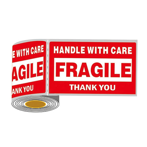 Etichette Fragile Autoadesive in Inglese - Confezione da 500 Pezzi,