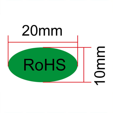 Etichette autoadesive RoHS ovali - 1000 pezzi, dimensioni 10x20 mm