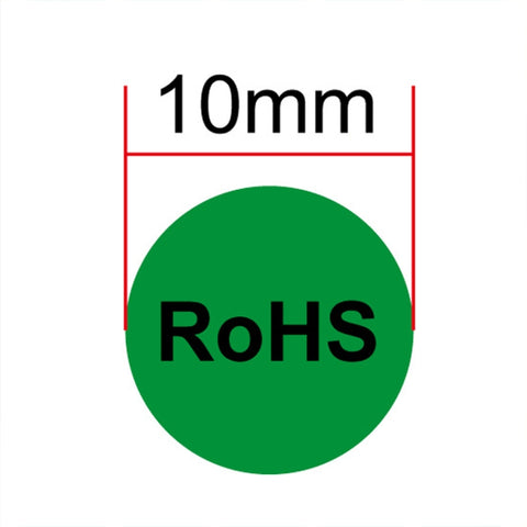 Etichetta RoHS autoadesiva RoHS da 1000 pezzi di forma rotonda, diametro: 10 mm