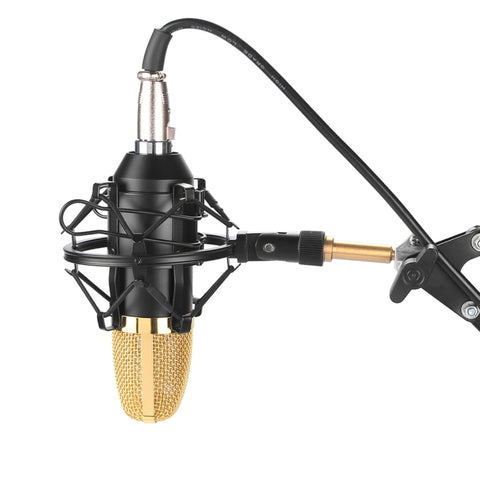 FIFINE F-700 Micro professionnel pour enregistrement audio à condensateur avec support antivibration pour transmissions radio en studio et transmissions en direct, port pour écouteurs de 3,5 mm, longueur de cavité : 2,5 m