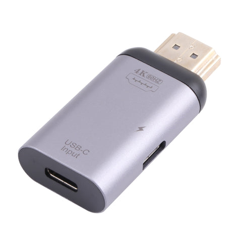 Adattatore 2 in 1 HDMI 4K 60Hz Maschio a USB-C Ricarica + Femmina