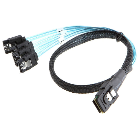 Cavo Mini SAS SFF-8087 a 4 SATA 7 Pin Femmina 6 Gbps - Lunghezza 50 cm