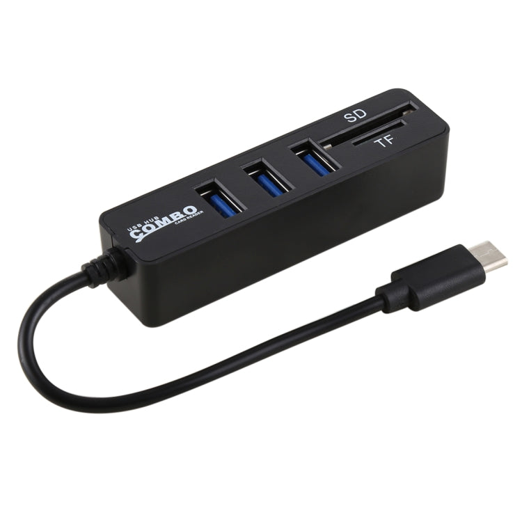 2-in-1 USB-C Hub with Card Reader and 3 USB Ports