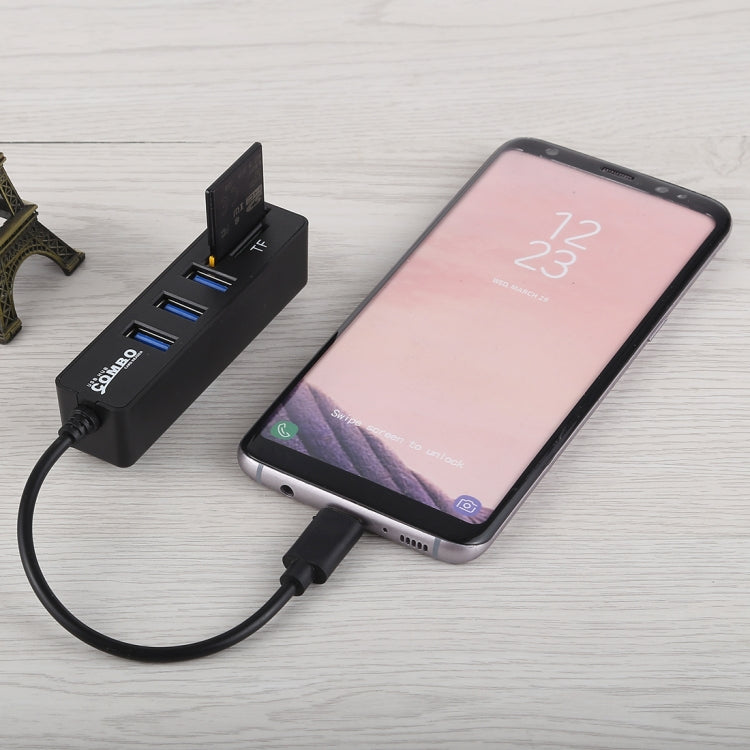 2-in-1 USB-C Hub with Card Reader and 3 USB Ports