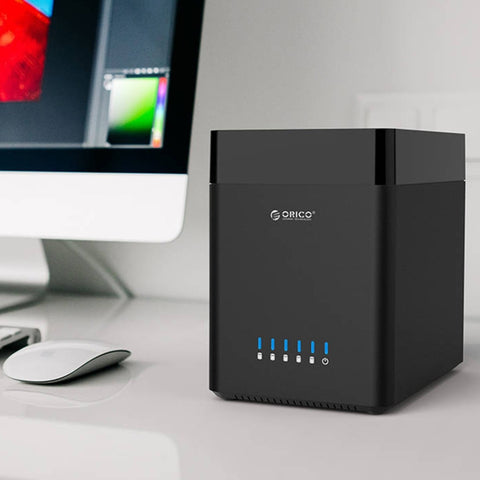 ORICO DS500U3 Custodia per disco rigido USB 3.0 di tipo magnetico a 5 alloggiamenti da 3,5 pollici con indicatore LED blu, USB 3.0