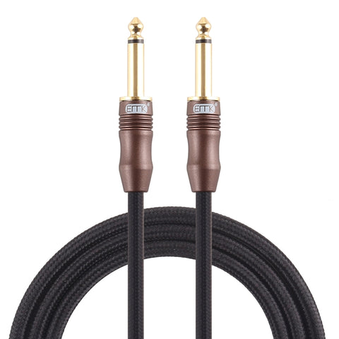 Cavo audio intrecciato en cotone intrecciato avec spina placcata oro a 3 sezioni EMK de 6,35 mm maschio a maschio per mixer amplificatore per chitarra, longhezza: 1,5 m