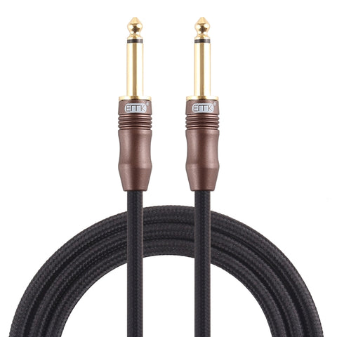 Cavo audio intrecciato en cotone intrecciato avec spina placcata oro a 3 sezioni EMK de 6,35 mm maschio a maschio per mixer amplificatore per chitarra, longhezza: 1,5 m