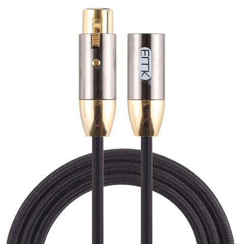 EMK XLR maschio a femmina cavo audio Cannon intrecciato en coton avec spina placcata oro per dispositivi jack XLR, longueur: 1 m