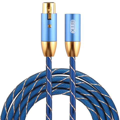 EMK XLR maschio a femmina cavo audio Cannon intrecciato en nylon avec plaque plaquée or pour appareils jack XLR, longueur : 2 m