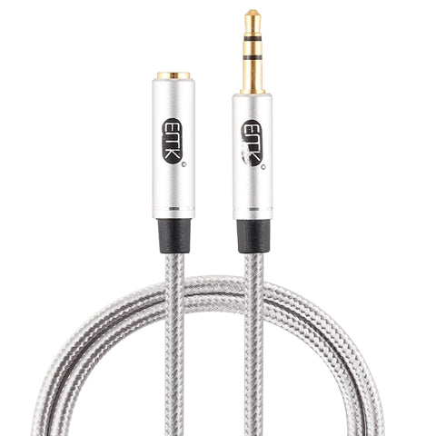 EMK Cavo audio intrecciato en coton avec spina placcata oro da 3,5 mm maschio a femmina per altoparlante/notebook/cuffie, longhezza: 0,5 m
