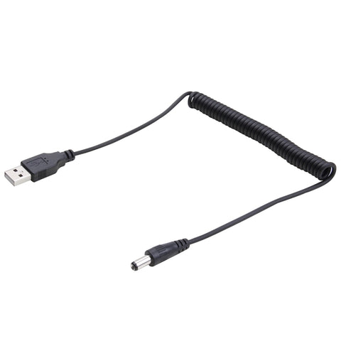Cavo di alimentazione USB a CC 5,5 mm - Spirale a molla, lunghezza