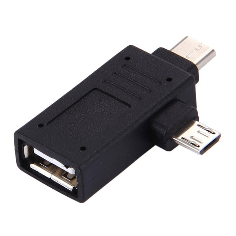 Adattatore USB-C Maschio e Micro USB Maschio a USB 2.0 Femmina