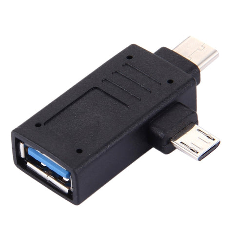 Adattatore USB-C/Tipo-C maschio + Micro USB maschio a USB 3.0 femmina, USB 3.0