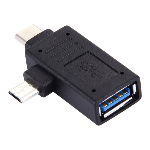 Adattatore USB-C/Tipo-C maschio + Micro USB maschio a USB 3.0 femmina, USB 3.0
