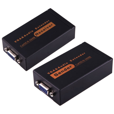 Extendeur VGA et audio 1920x1440 HD 100 m Cat5e / 6-568B Cavo di rete Adaptateur récepteur mittente, Distance de transmission: 100 m
