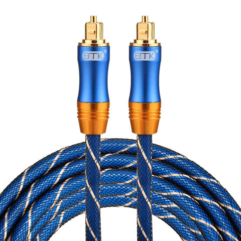 EMK LSYJ-A Cavo audio ottico digitale Toslink maschio a maschio con testa en metallo placcato oro OD 6,0 mm de 3 m, Longueur: 3m