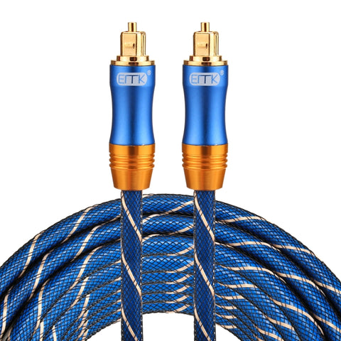 EMK LSYJ-A Cavo audio ottico digitale Toslink maschio a maschio con testa metalica placcata oro OD 6,0 mm, Longueur: 5m