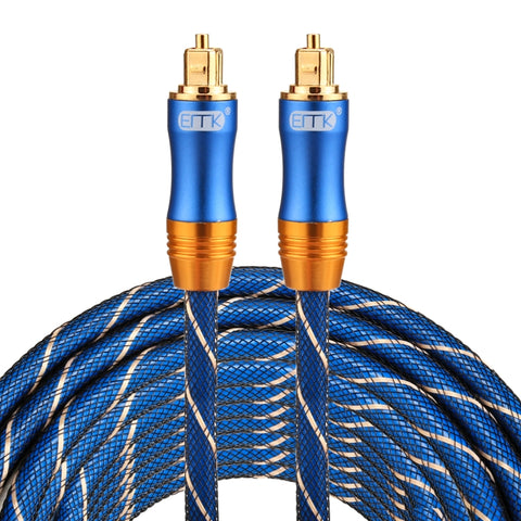 EMK LSYJ-A Cavo audio ottico digitale Toslink masque-masque avec test en métal plaqué or de 8 m OD 6,0 mm, Longueur : 8 m
