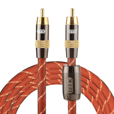 EMK TZ/A 2m OD8.0mm Testa metalica placcata oro RCA a RCA Cavo di interconnessione coassiale digitale Cavo RCA audio/video, Longueur: 2m