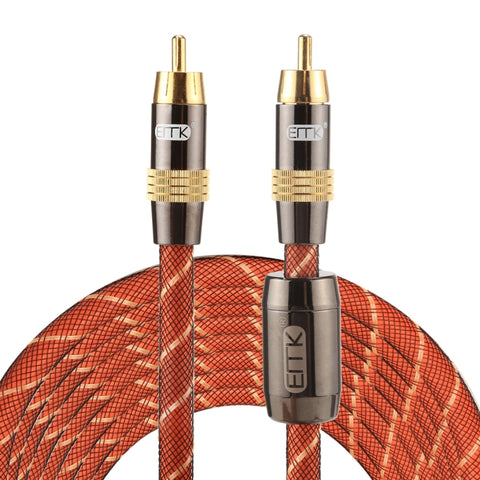 EMK TZ/A 5m OD8.0mm Testa metalica placcata oro RCA a RCA Cavo di interconnessione coassiale digitale Cavo RCA audio/video, Longueur: 5m