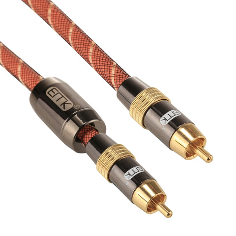 EMK TZ/A 8m OD8.0mm Testa metallica placcata oro RCA a RCA Cavo di interconnessione coassiale digitale Cavo RCA audio/video, Lunghezza: 8m