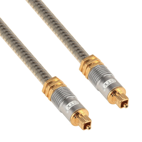 EMK YL-A 1m OD8.0mm Testa metalica placcata oro Toslink maschio a maschio Cavo audio ottico digitale, Longueur: 1m