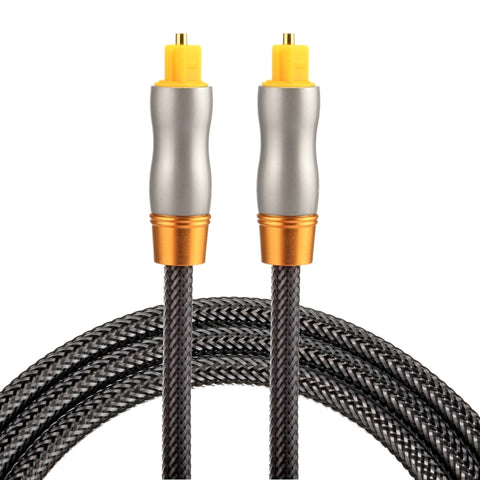 Cavo audio ottico digitale Toslink maschio a maschio con testa in metallo placcato oro da 1 m con diametro di 6,0 mm, Lunghezza: 1m