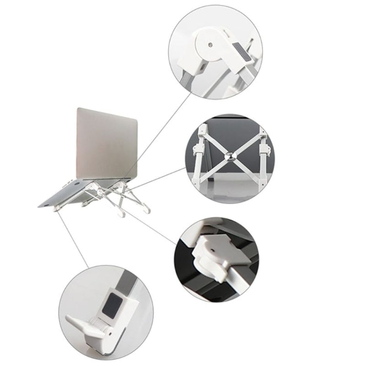 Staffa di dissipazione del calore pieghevole per computer portatile pieghevole per supporto estensibile per laptop in lega di alluminio, dimensioni: 24,5x3,3x2,8 cm