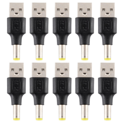 10 connecteurs d'alimentation CC à partir d'un connecteur 5,5 x 2,5 mm vers un connecteur USB 2.0, 5,5 x 2,5 mm