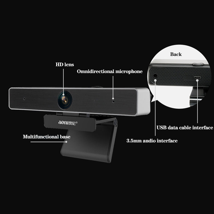aoni-c90-1080p-hd-telecamera-per-computer-intelligente-aziendale-con-microfono-c90 - immagine 4