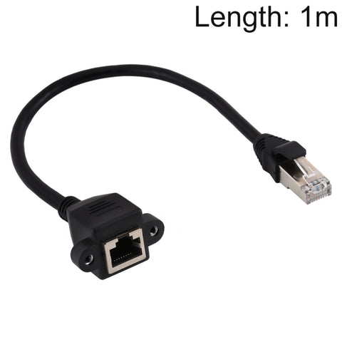 Cavo di prolunga RJ45 femmina-maschio CAT6E per montaggio a pannello con bloccaggio a vite, lunghezza: 1 m, Length: 1m