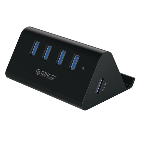 ORICO SHC-U3 Materiale ABS Desktop 4 porte HUB USB 3.0 con supporto per telefono/tablet e cavo USB da 1 m e indicatore LED, SHC-U3