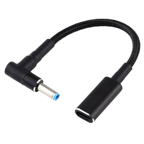 Cavo intrecciato in nylon con adattatore da gomito a USB-C/Type-C PD 100 W 18,5-20 V 4,5 x 0,6 mm per HP, 4.5 x 0.6mm