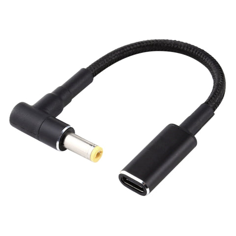 Cavo intrecciato in nylon con adattatore da gomito a USB-C/Type-C PD 100 W 18,5-20 V 5,5 x 2,5 mm, 5.5 x 2.5mm
