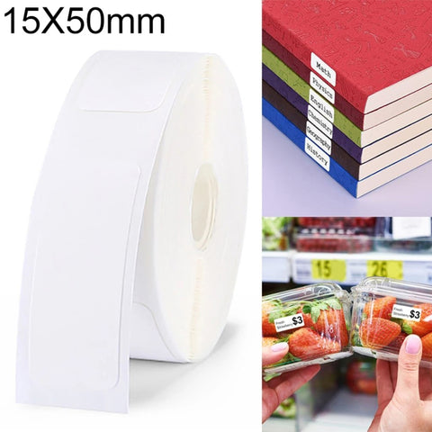 Carta per stampa termica di etichette autoadesive L11, dimensioni: 15x50 mm, Printing Paper 12x22mm, Printing Paper 15x30mm, Printing Paper 15x50mm