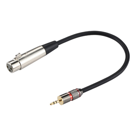 Adaptateur de câble pour connecteur audio féminin XLR CANNON de 3,5 mm avec test en métal et cuivre en aluminium, longueur totale : environ 35 cm, 3 broches femelle