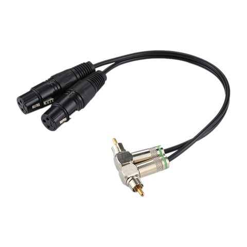 Adaptateur de connecteur audio 2 RCA mâles à 2 x 3 broches XLR CANNON femelle pour micro/appareil audio, longueur totale : environ 34 cm, 2 RCA coudés mâles