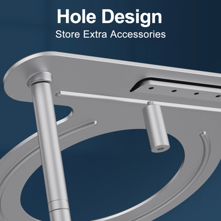 R-JUST BJ03 Supporto per laptop regolabile con angolo regolabile in lega di alluminio a forma di panca universale staccabile, BJ03