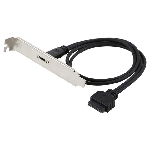 Câble de montage avec support d'extension du panneau féminin de 50 cm USB-C/Type-C vers USB 3.0 de la fiche mère 20 broches féminine, 50 cm Carte mère 20 broches