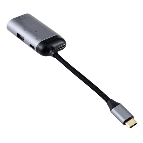 Convertitore adattatore tipo C / USB-C maschio a RJ45 femmina + tipo C / USB-C femmina + USB femmina, RJ45 + Type-C + USB Female