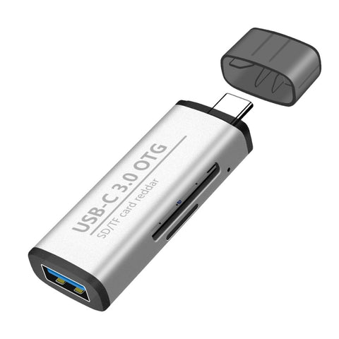 ADS-103 3 in 1 Tipo C Maschio a USB 3.0 Femmina + Slot per schede SD/TF Adattatore OTG Lettore di schede SD/TF