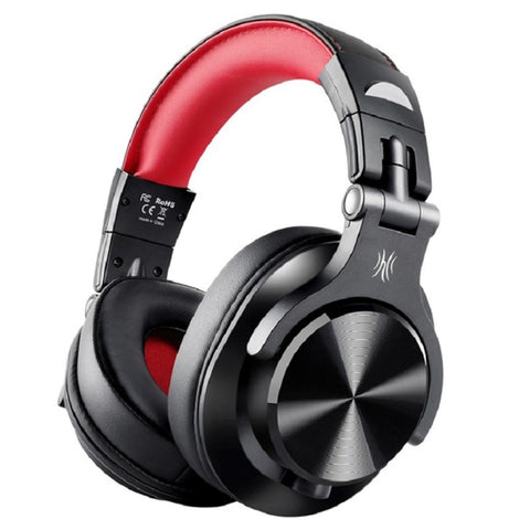 OneOdio A71 Cuffie cablate con riduzione del rumore montate sulla testa con microfono, A71 (Red Black)