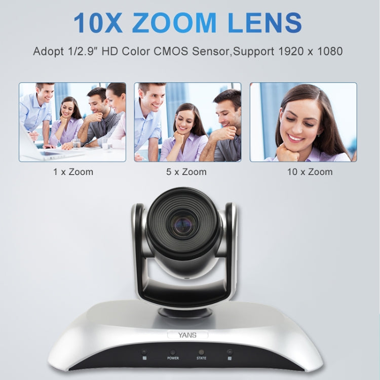 YANS YS-H110UH USB HD 1080P Zoom 10X Telecamera per videoconferenze grandangolare con telecomando, YS-H110UH