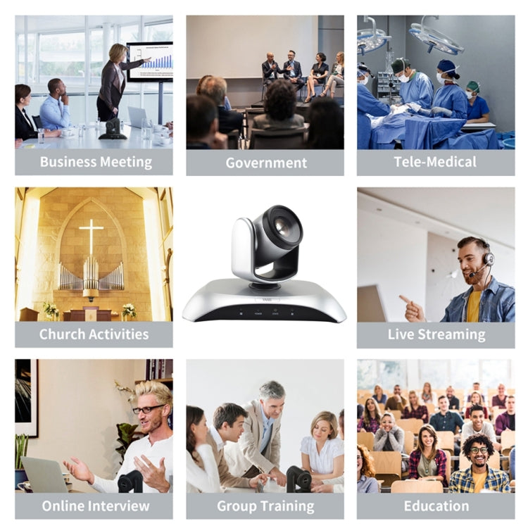 YANS YS-H110UH USB HD 1080P Zoom 10X Telecamera per videoconferenze grandangolare con telecomando, YS-H110UH