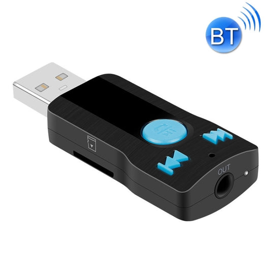 bc07-mini-ricevitore-bluetooth-usb-con-texture-spazzolata-lettore-mp3-lettore-di-schede-sd-tf-con-microfono-e-cavo-audio-supporto-vivavoce-e-uscita-aux-e-scheda-micro-sd-tf-da-32-gb-e-connessione-porta-usb-su-due-lati-bc07 - immagine 1