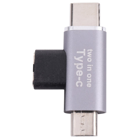 Convertitore da USB-C/Tipo-C femmina a USB-C/Tipo-C maschio + Micro USB maschio, Type-C Female to Type-C + Micro USB Male