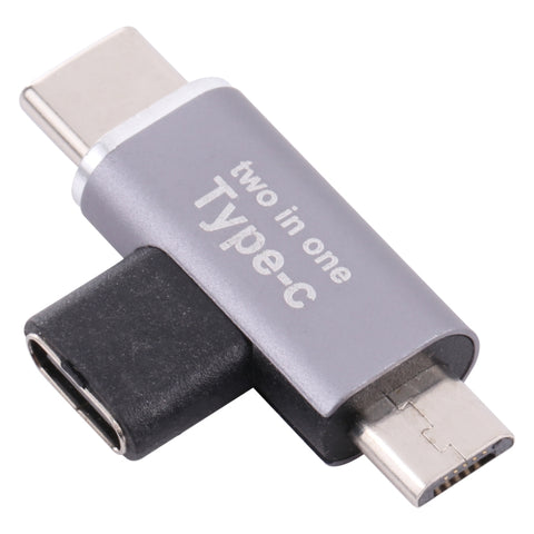 Convertitore da USB-C/Tipo-C femmina a USB-C/Tipo-C maschio + Micro USB maschio, Type-C Female to Type-C + Micro USB Male